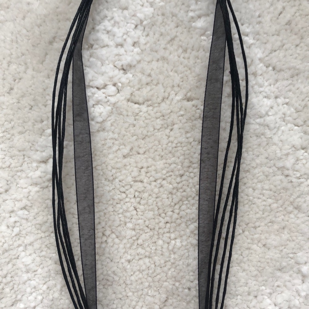 GlassBlown Pendant with Ribbon/Leather Strap Necklace - Picture 3 of 3